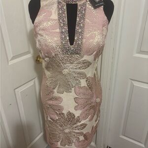 NWT Boston Proper Pink and Cream Floral Mini Dress